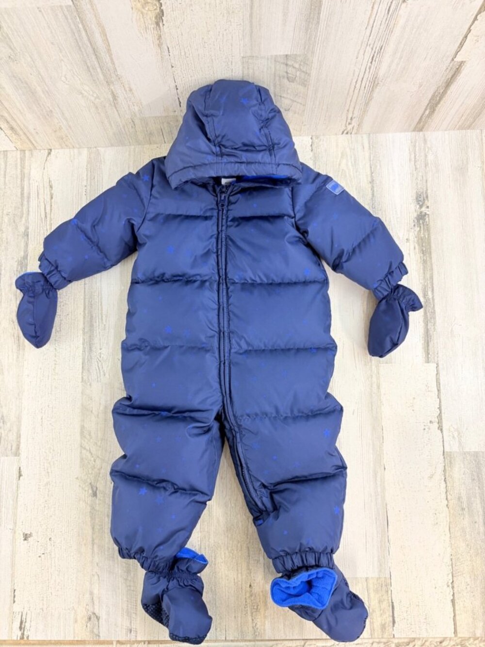 Baby Gap Baby Sz 18 24 M Navy Blue Down Snow Suit Mittens Booties Hood
